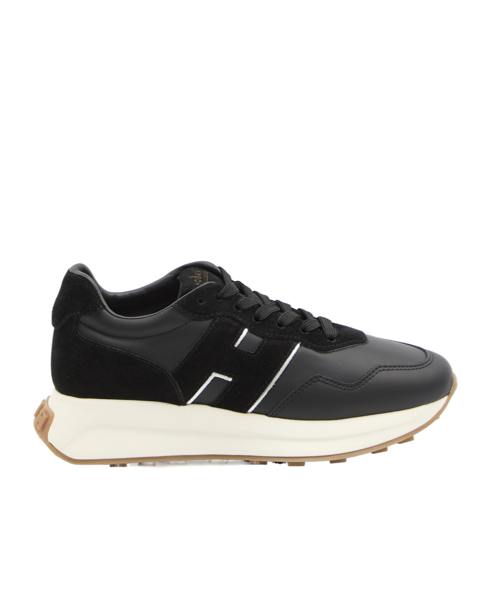 Hogan H641 Black Leather Sneakers In Black