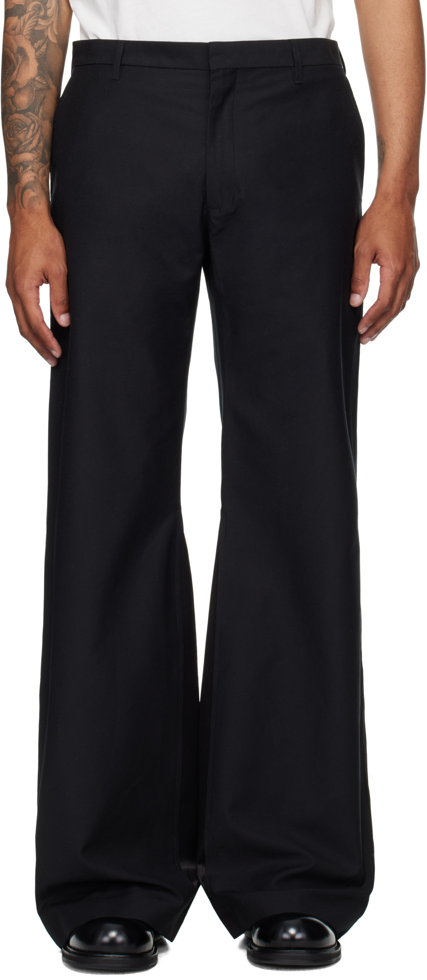 Mm6 Maison Margiela Flared Trousers In Black