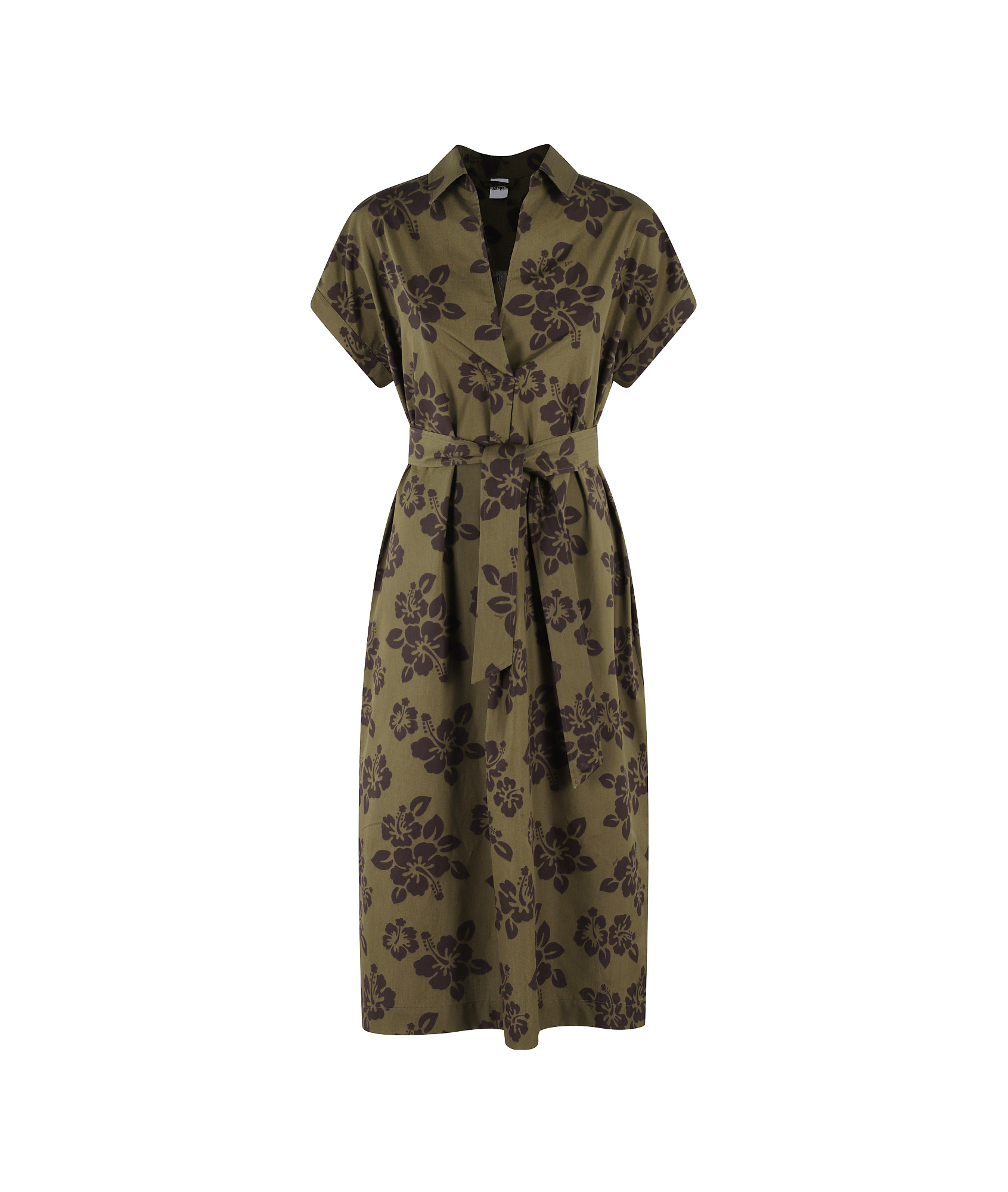 Aspesi Midi Dress With Floral Print And V-neckline