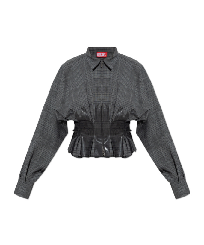 Diesel Camicia C-anbu In Misto Poliestere Stretch Ricamato Donna In Black