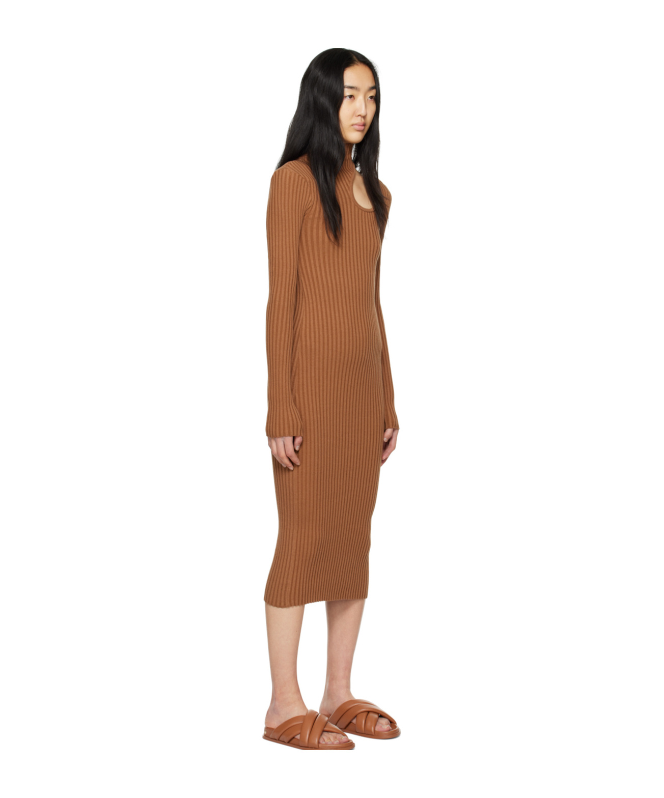 ANINE BING VICTORIA CUT-OUT MIDI DRESS