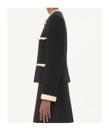 Valentino Wool Tweed Jacket In Black