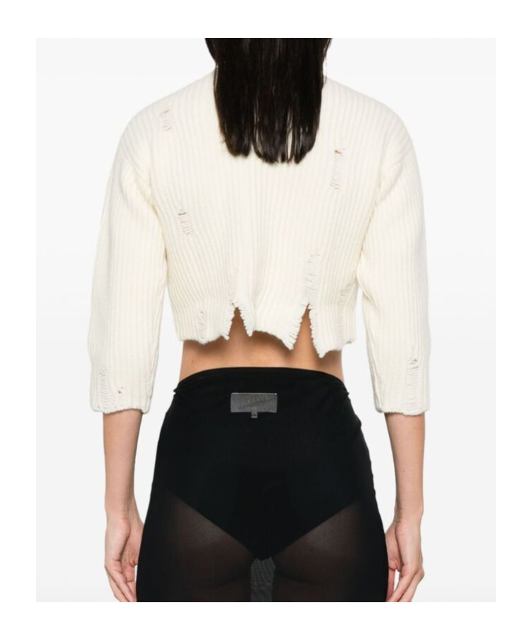 Ann Demeulemeester Round Neck Sweater In White