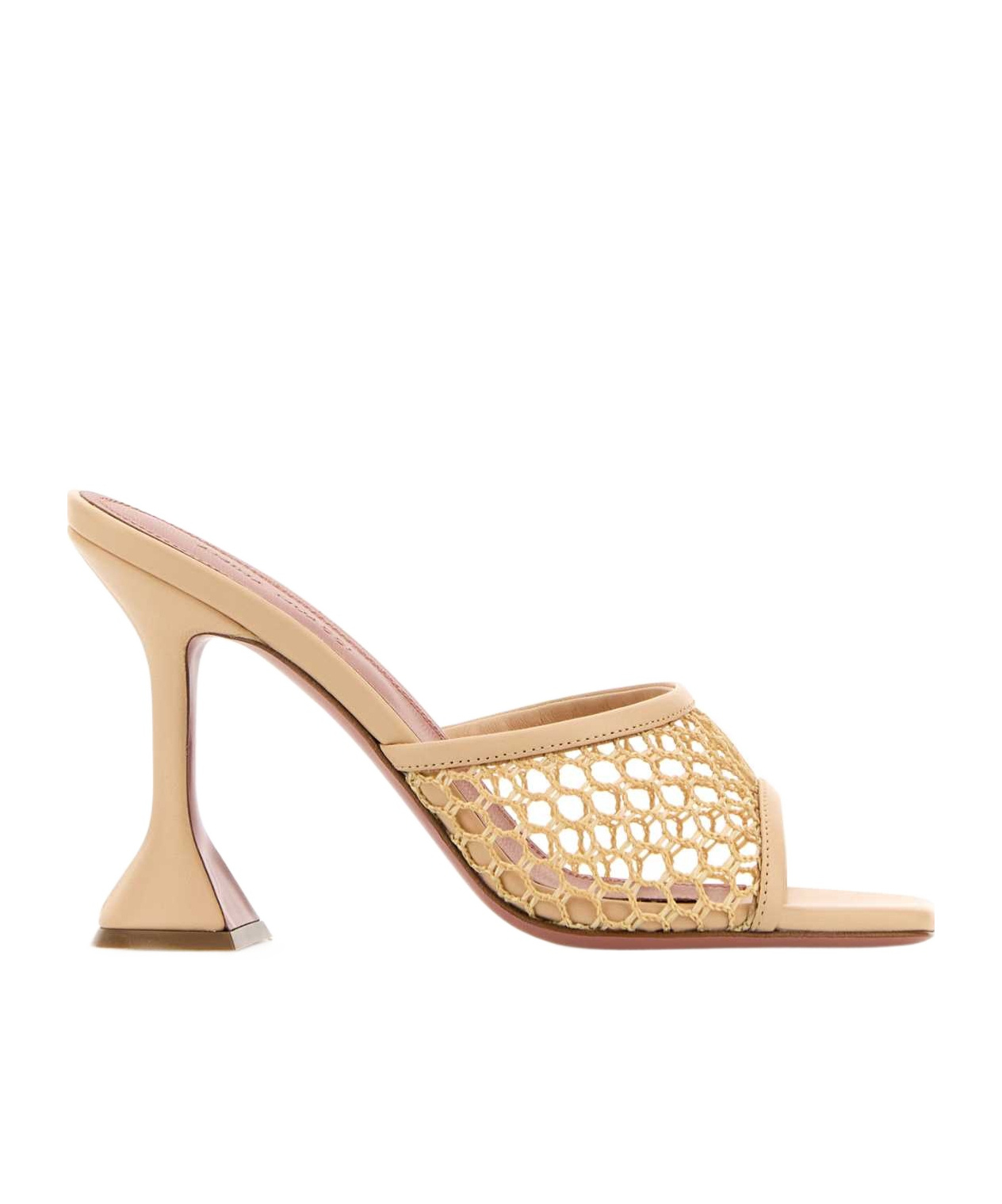 Amina Muaddi Beige Slip On Heels In Nude