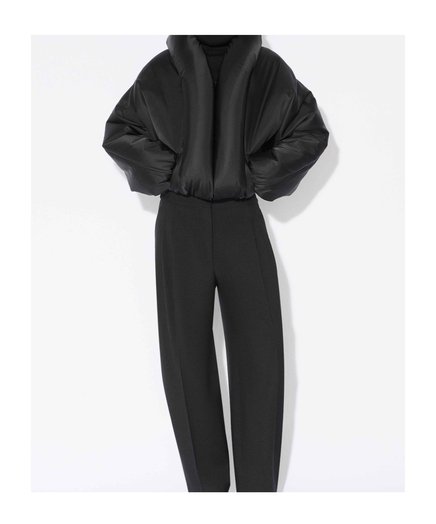 Alaïa Insulated Long Sleeve High Collar Jacket In Black