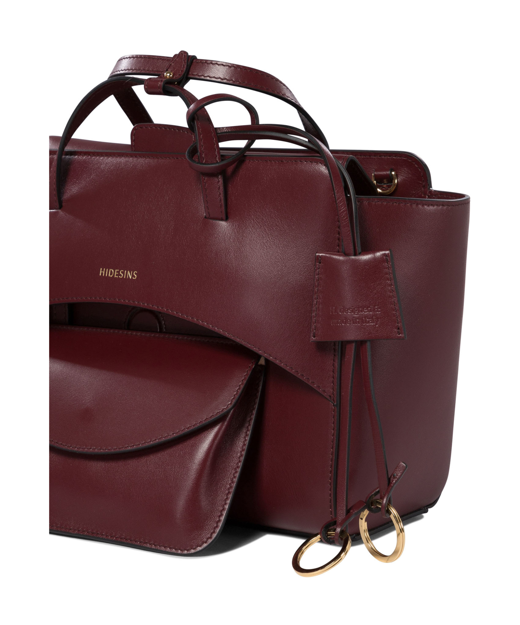 Hidesins Double Handle Shoulder Bag In Red