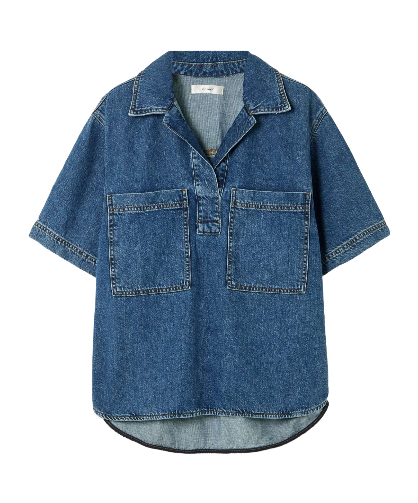 Frame Organic Denim Shirt In Blue
