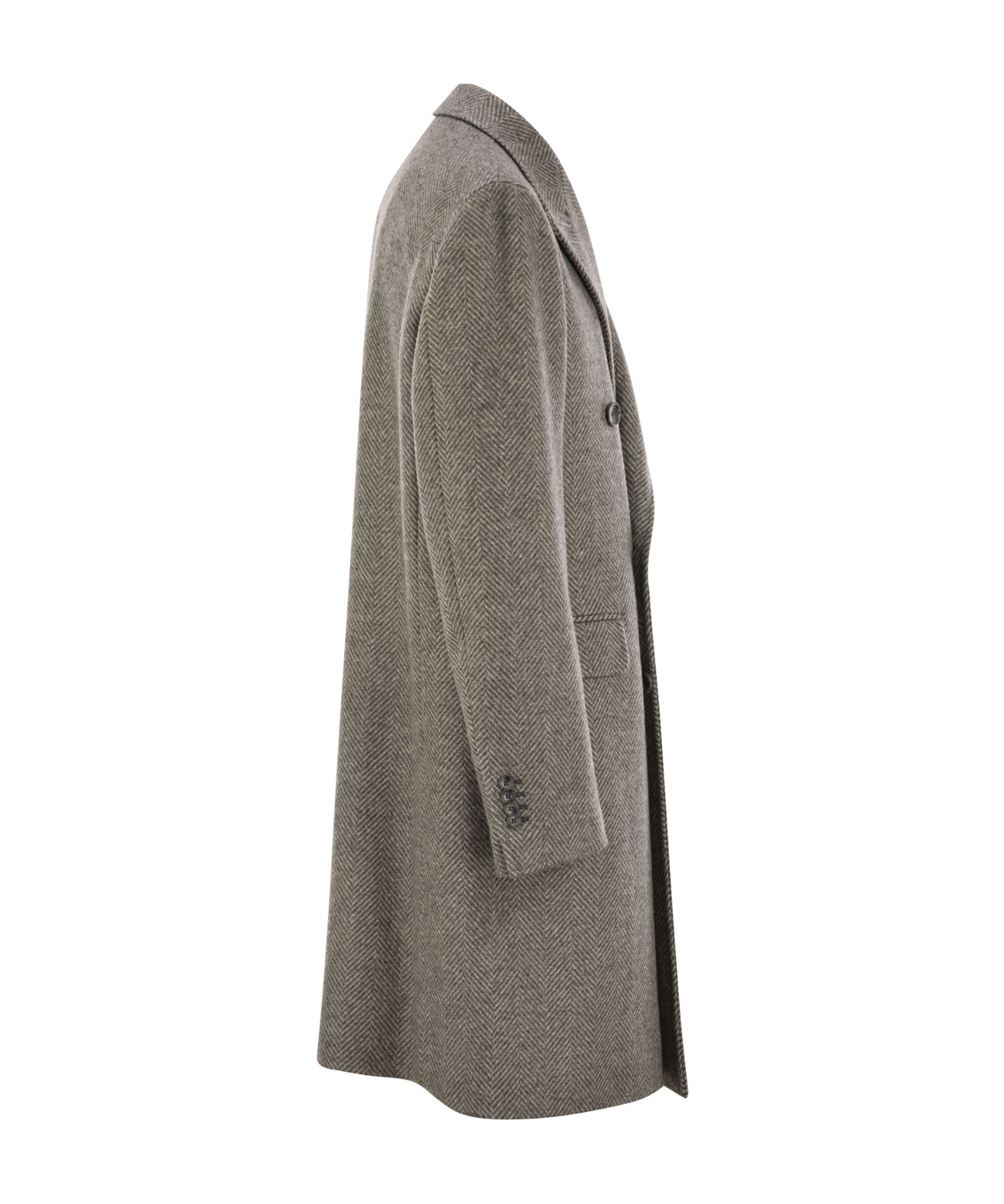 Shop Tagliatore Herringbone Coat In Gray