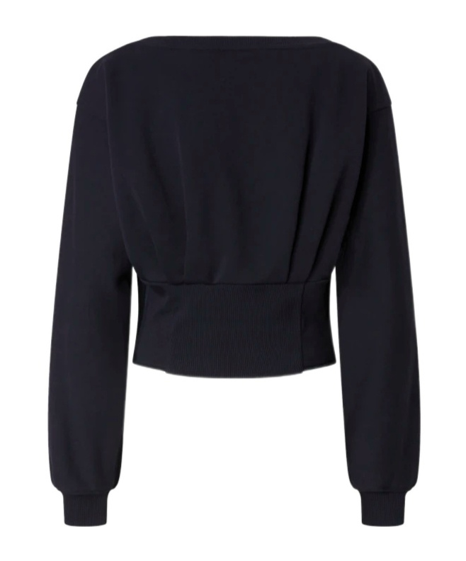 Pinko Button-detailed Fitted Sweatshirt In Black