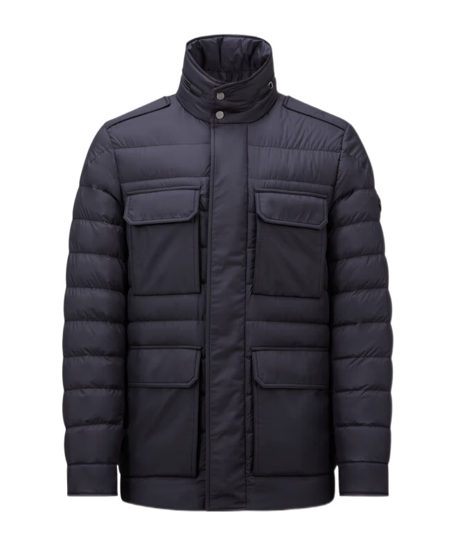 Moncler Munt Hooded Zip-up Down Jacket In Blue