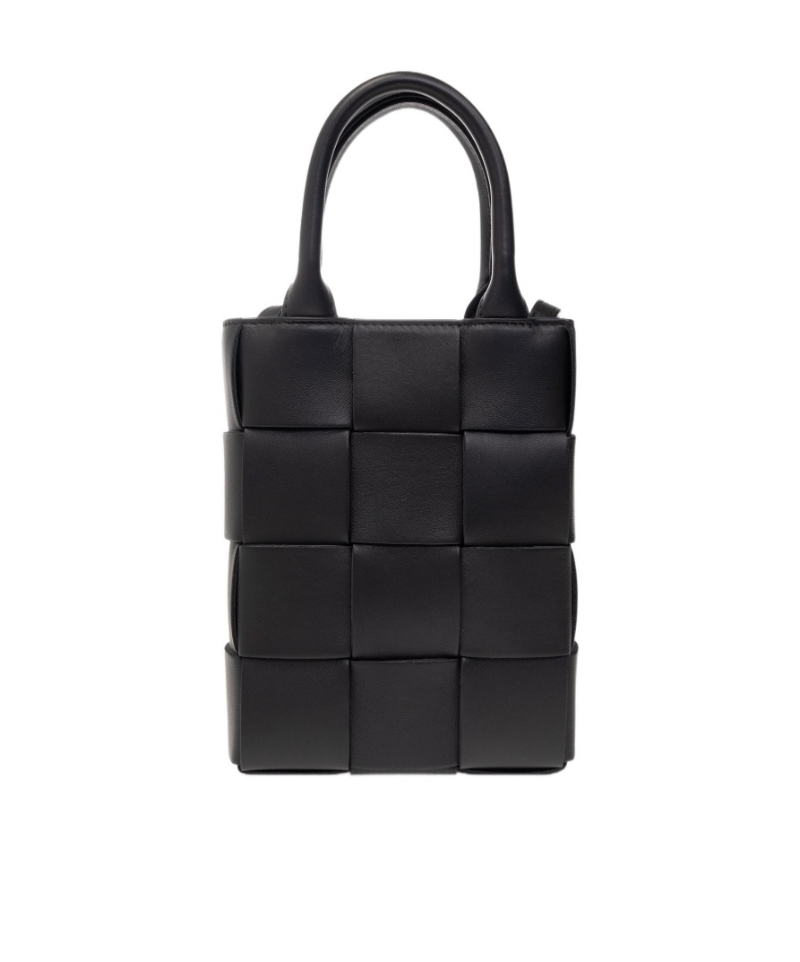 Bottega Veneta Mini Cassette Shoulder Bag In Black