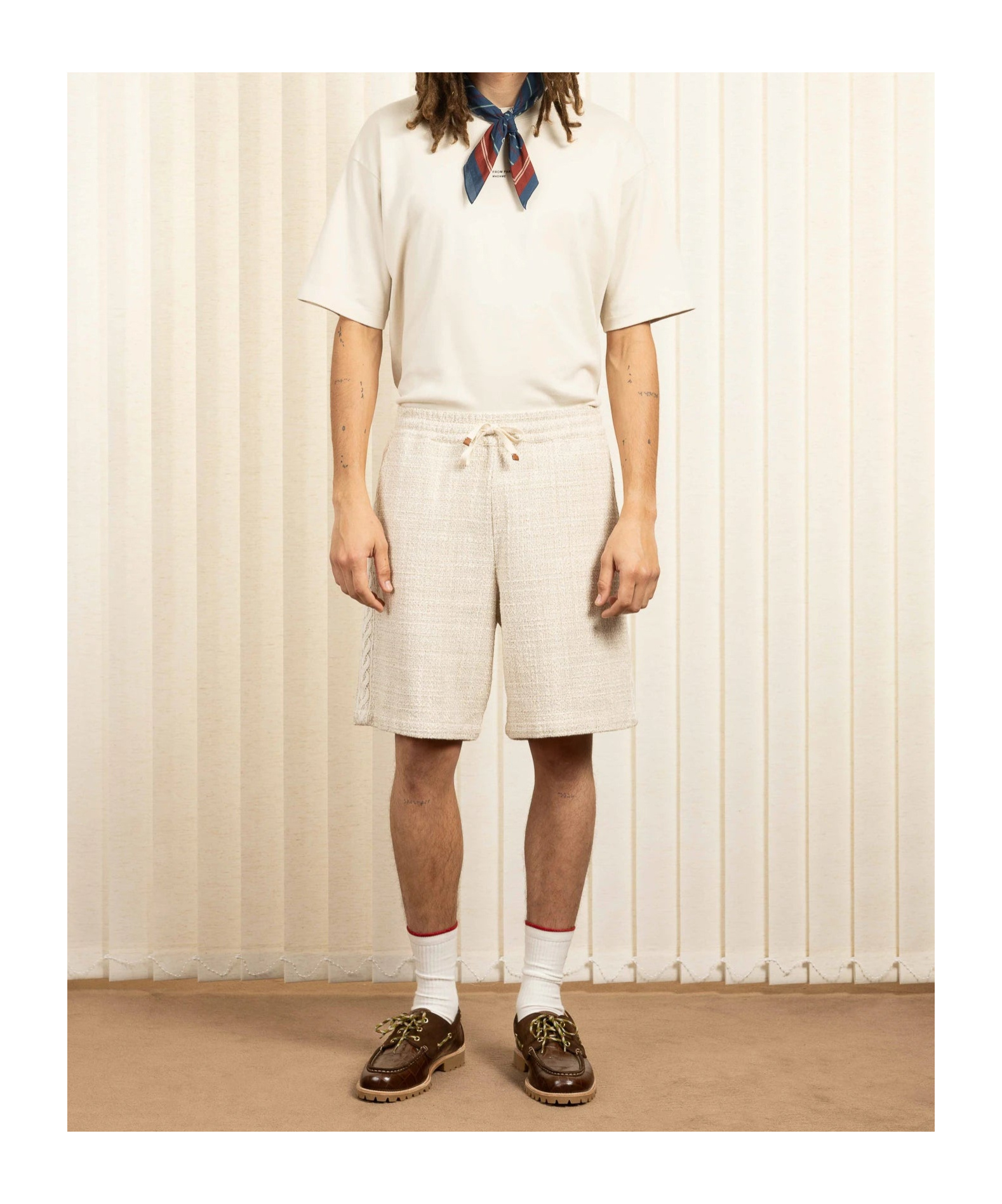 Drôle De Monsieur Elastic Waist Shorts In White