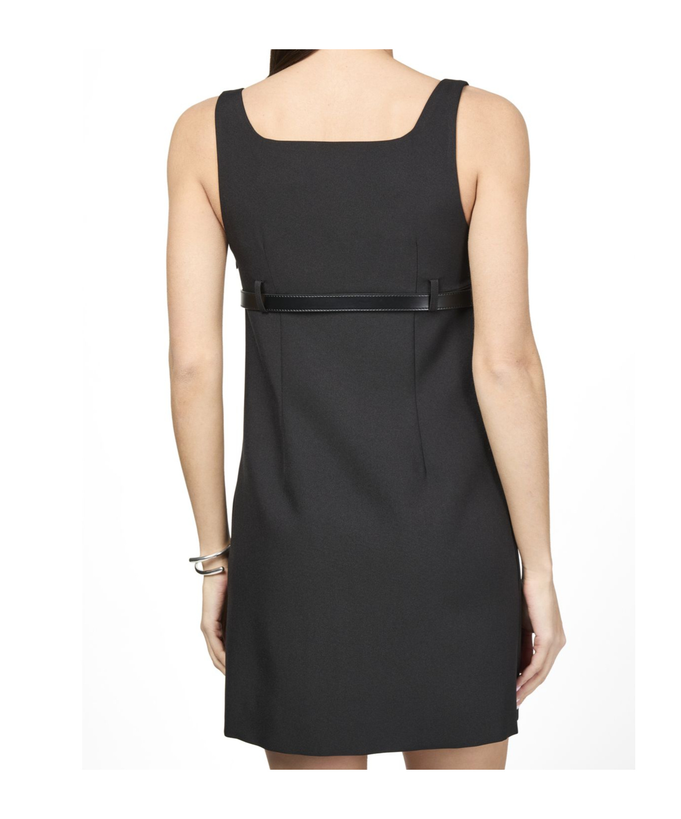 Coperni Black Belted Tailored Mini Dress In Black