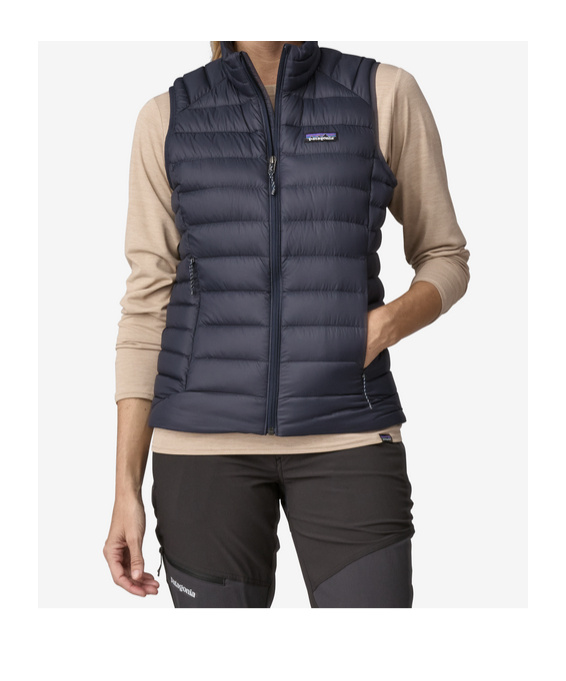 Patagonia Down Sweater Cotton Vest In Blue
