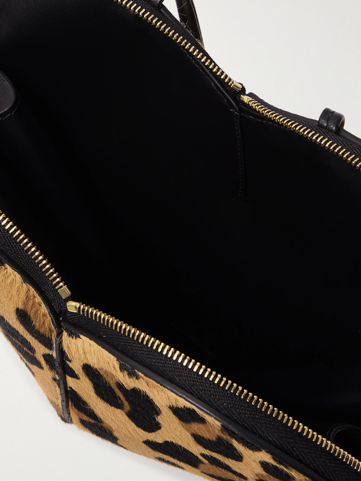 Alaïa Le Coeur Leopard-print Leather-trimmed Calf Hair Shoulder Bag In Multicolor