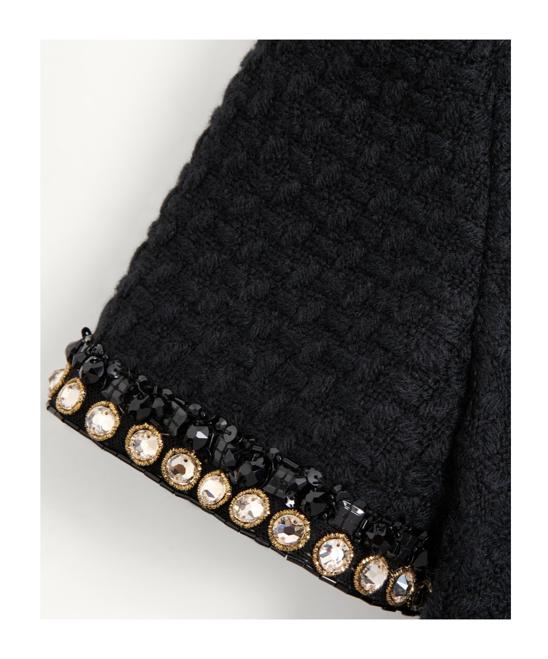 Valentino Embroidered Canestrello Tweed Short Dress In Black