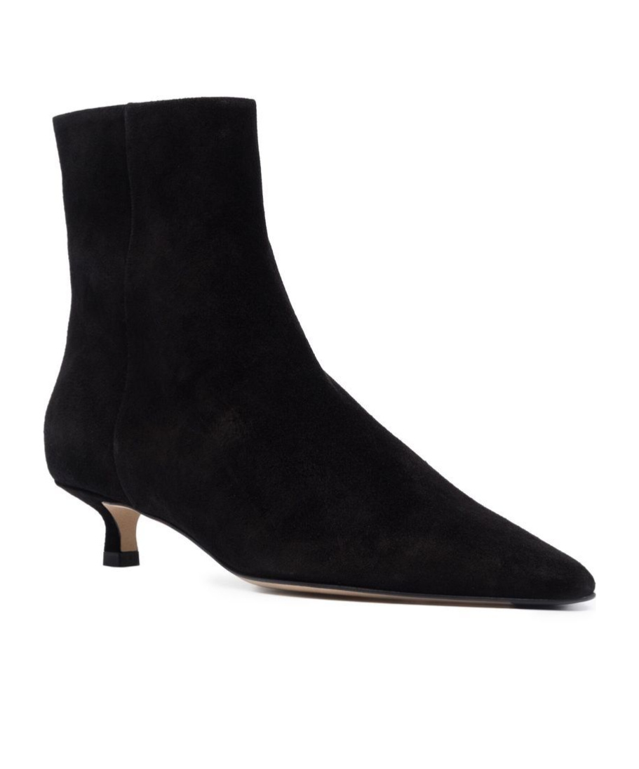 Aeyde Suede Pointed-toe Boots In Black