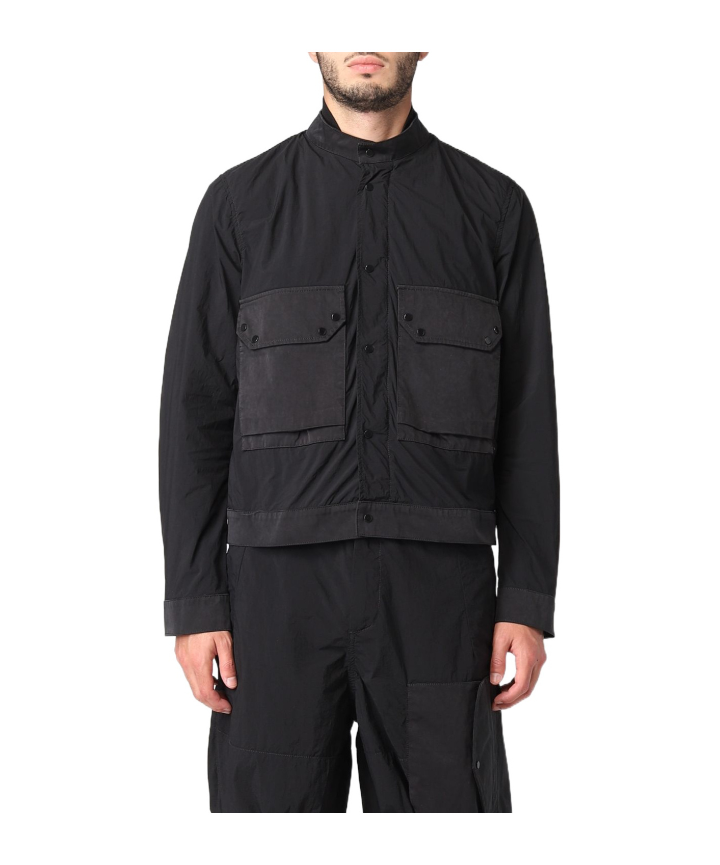 Ten C Long-sleeved Casual Jacket In Black