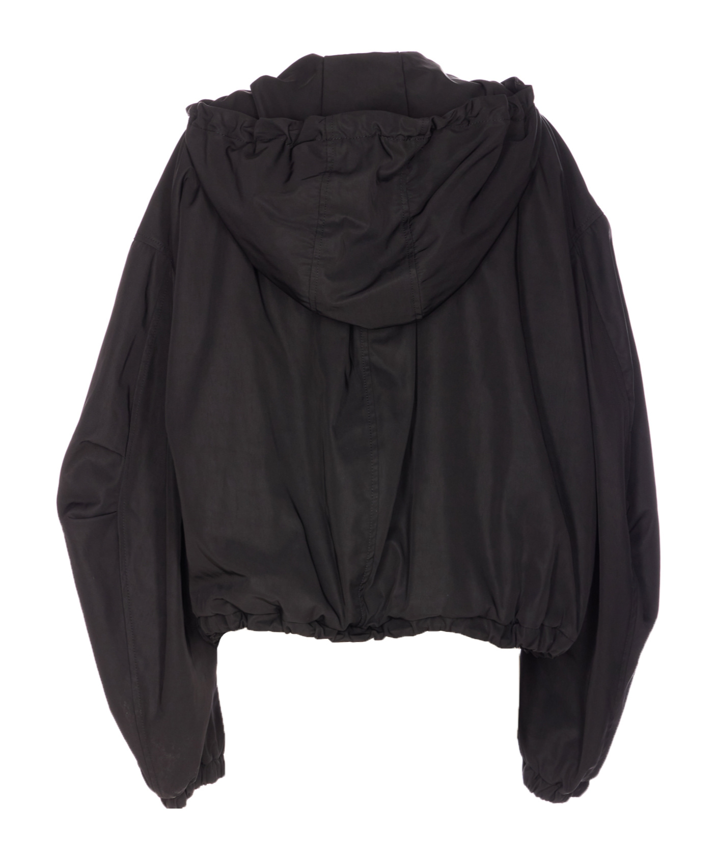 Attico The  Zip-up Hooded Jacket In Black