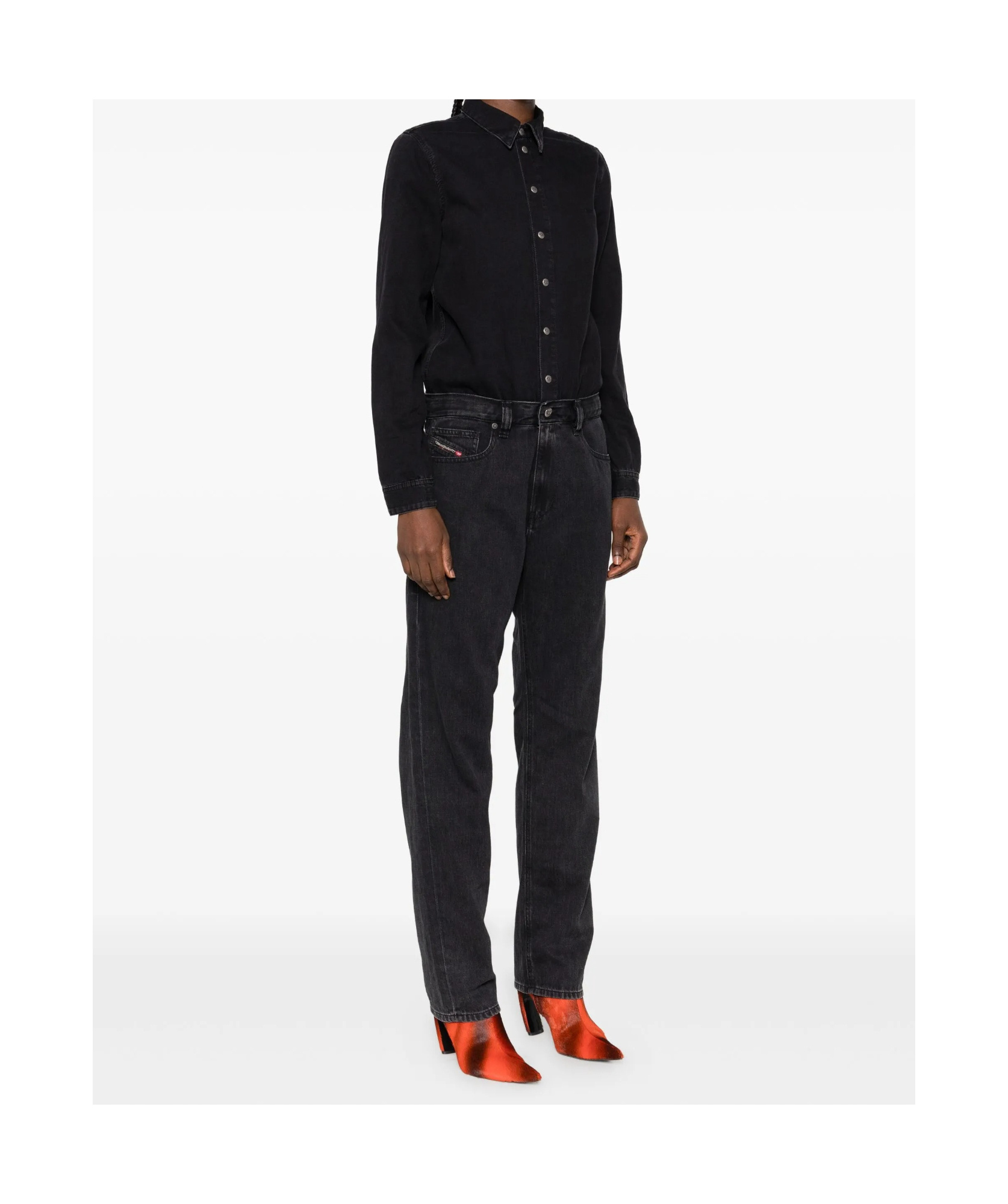 Diesel Button-fastening Jumpsuit In Black