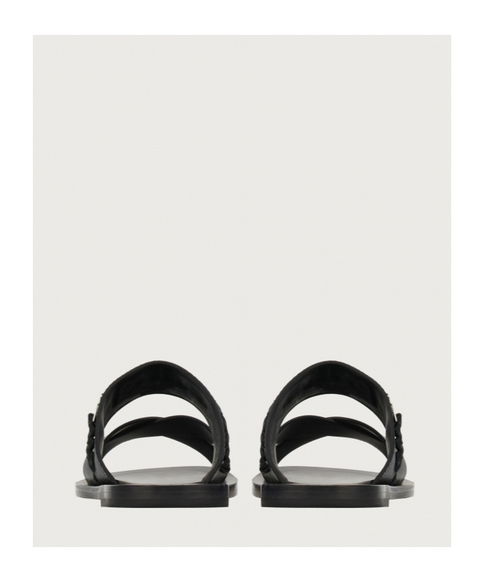 Ferragamo Man Sandals Black Size 8.5 Leather In Black