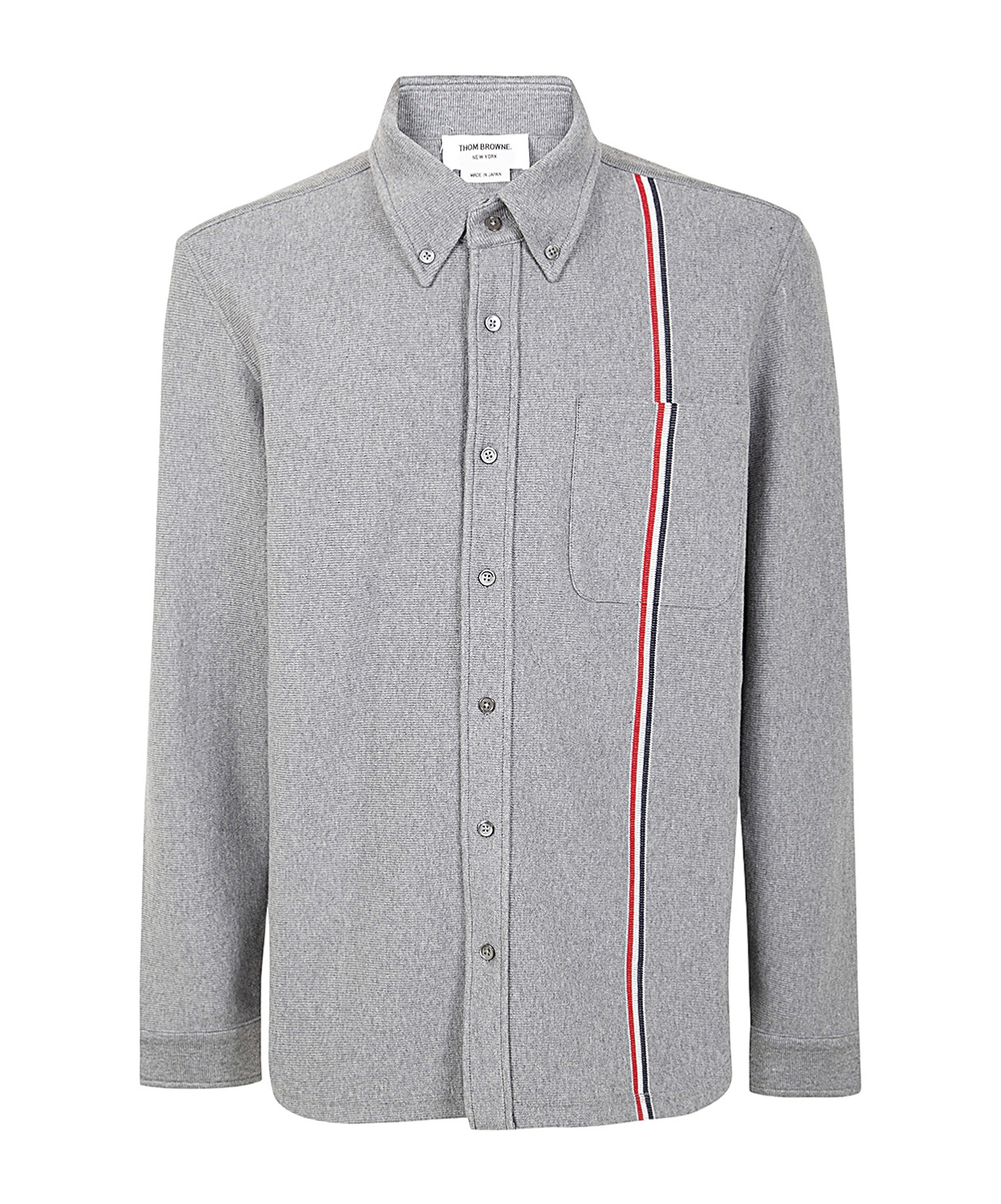 THOM BROWNE RWB-STRIPE COTTON OVERSHIRT