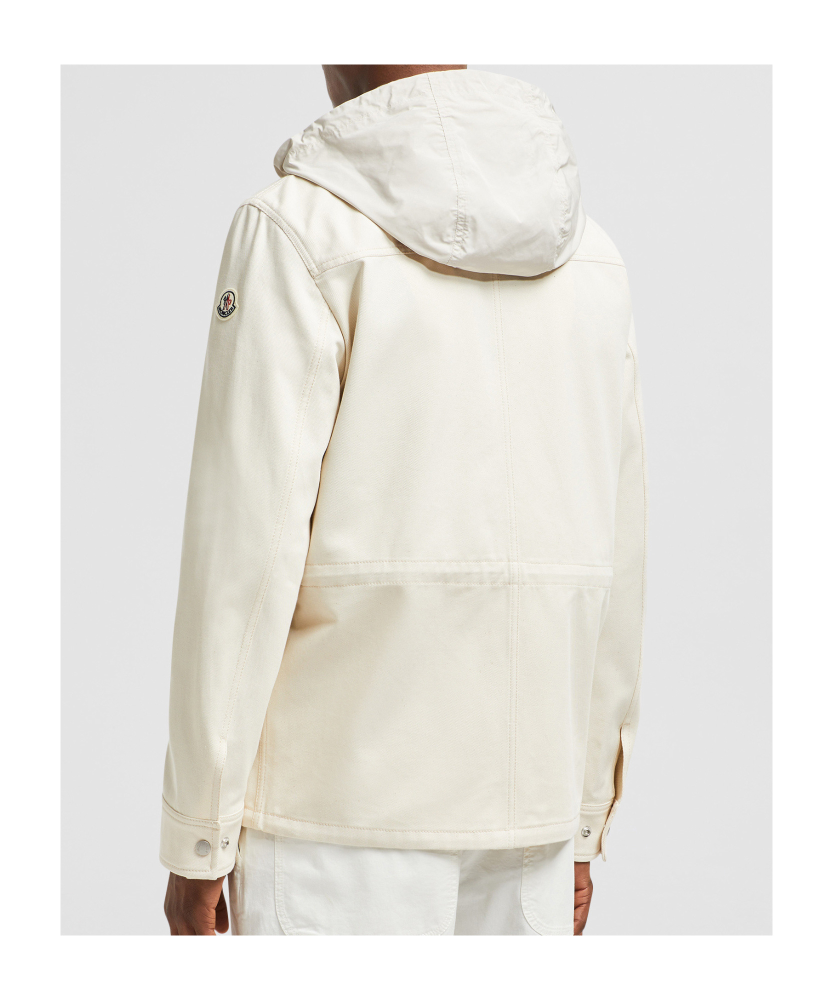 Moncler Guerledan Hooded Cotton Shirt Jacket White In White