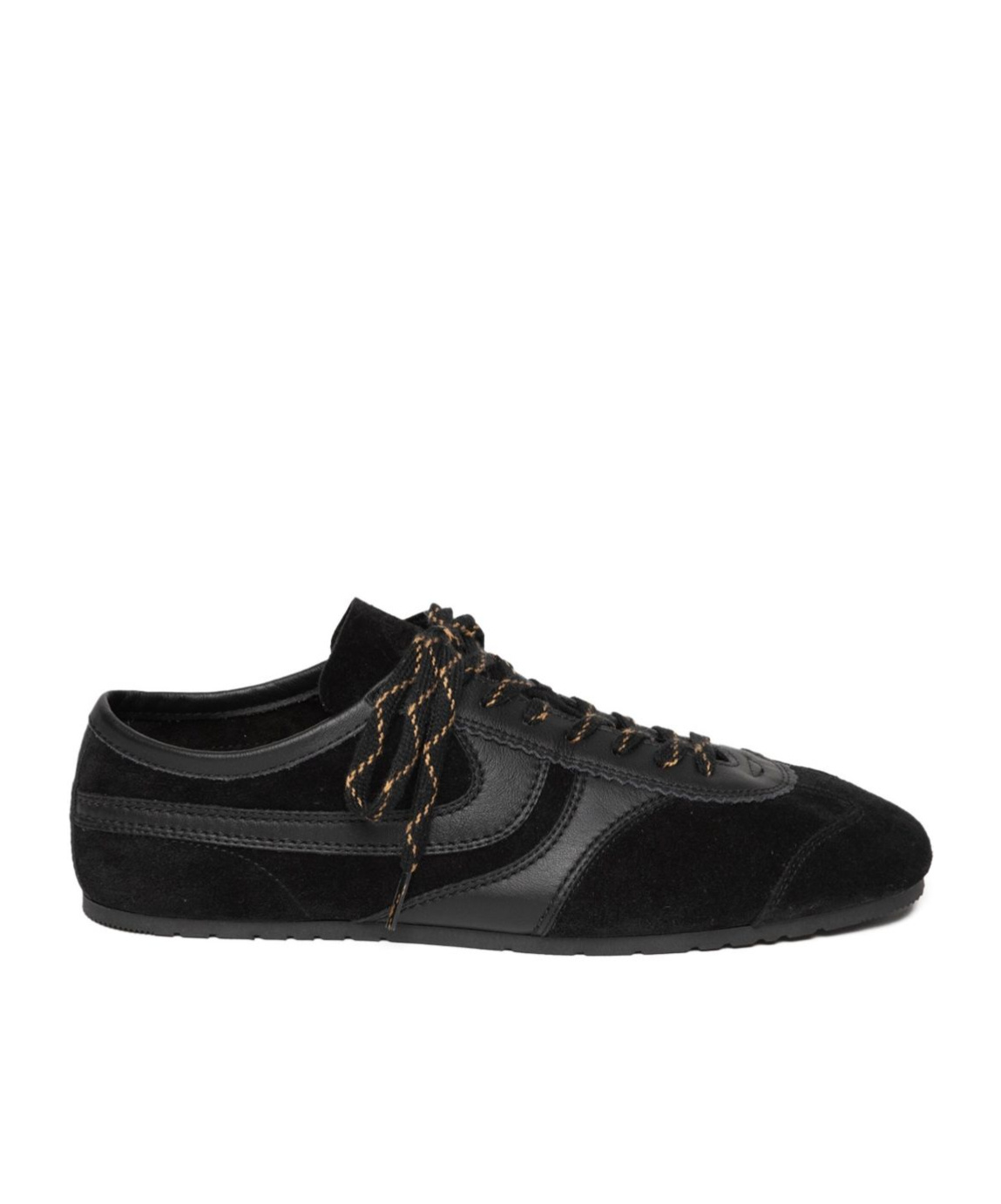 Dries Van Noten Suede Low Top Sneakers With Rubber Sole In Black