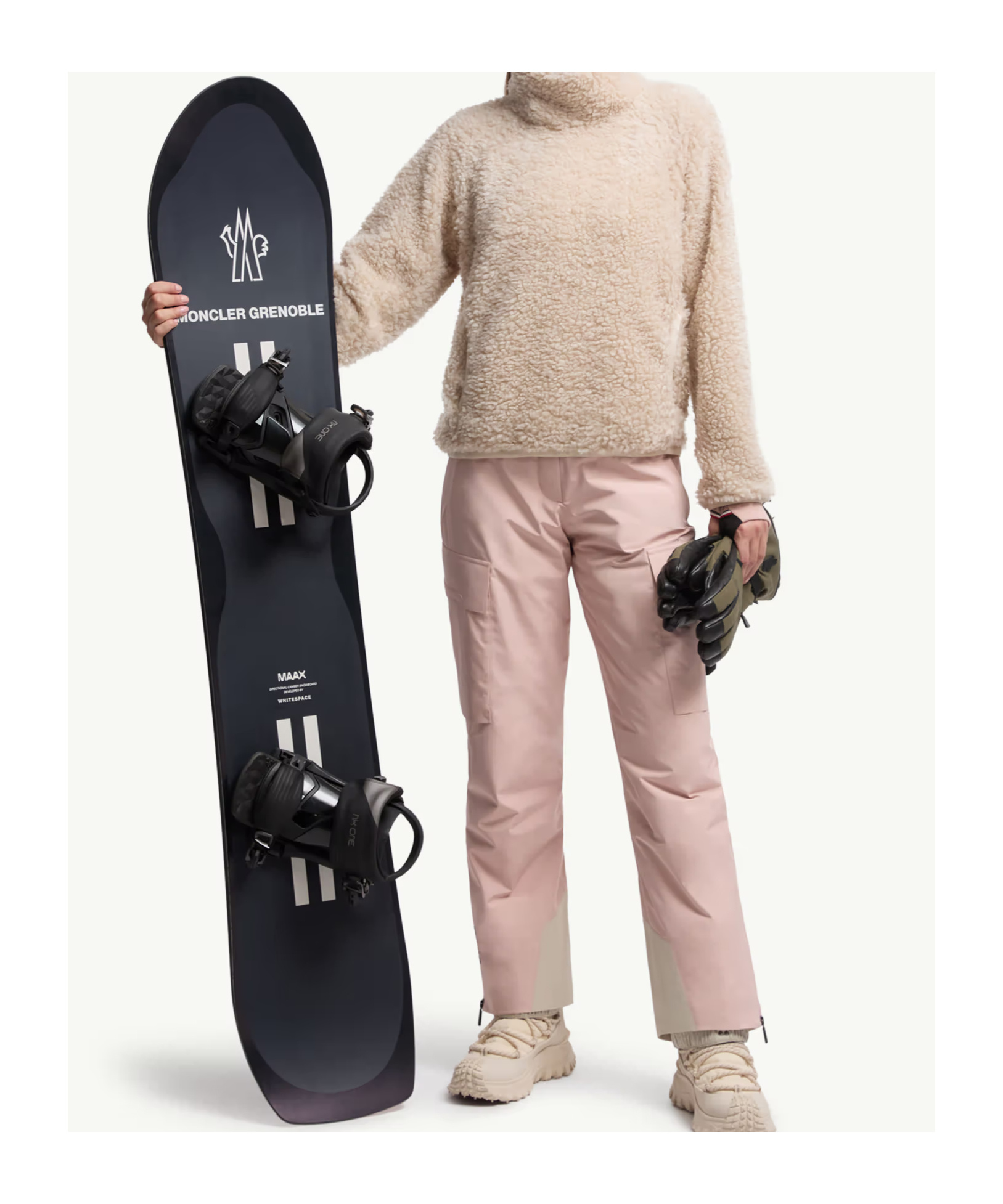 Moncler Teddy Turtleneck Sweatshirt In Neutral