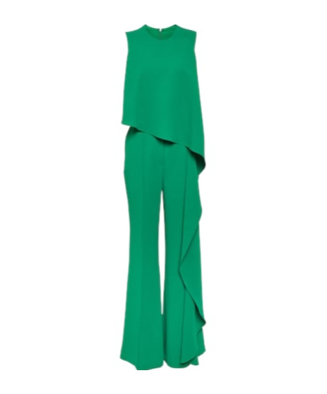 Elie Saab Draped Wide-leg Jumpsuit In Green