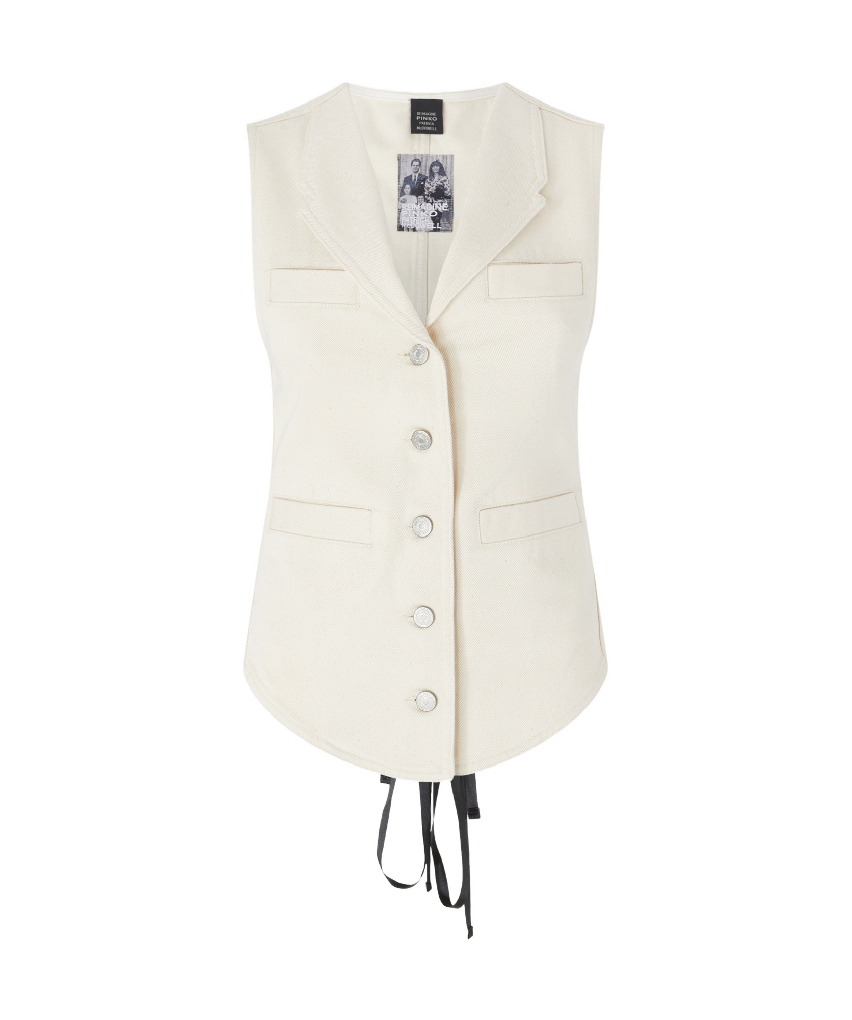 Shop Pinko Tie-detail Waistcoat In White