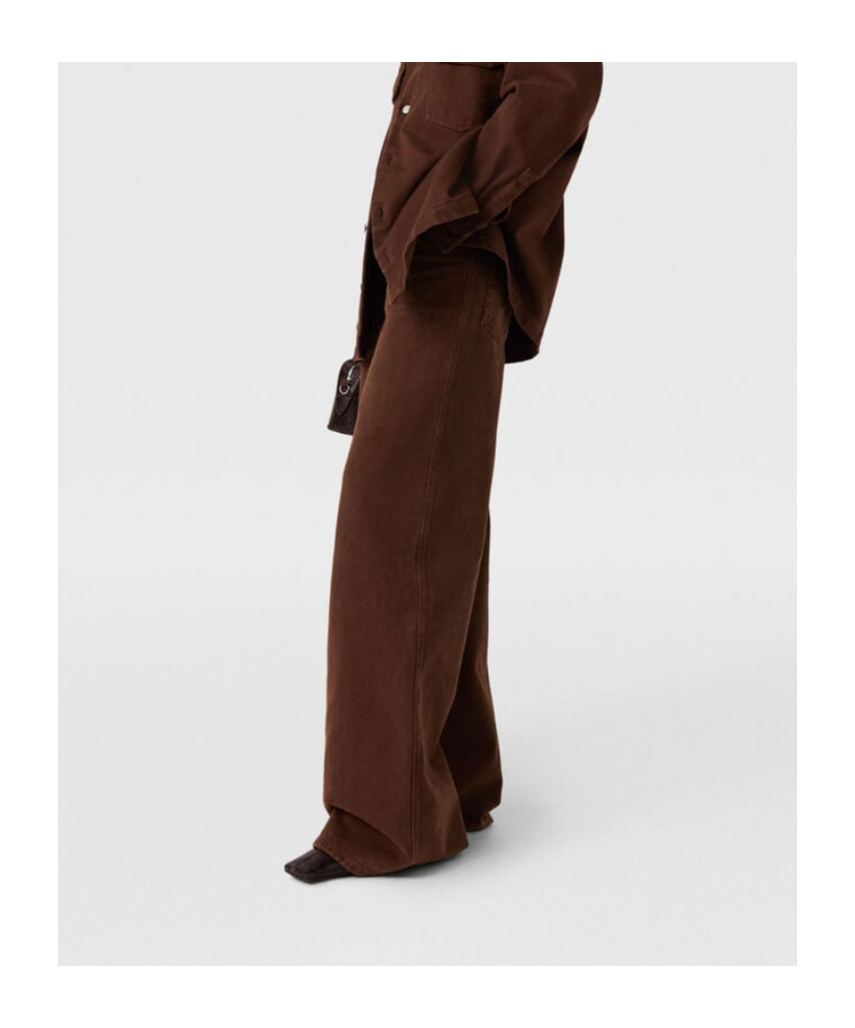 Stella Mccartney Mid-rise Wide-leg Denim Jeans In Brown