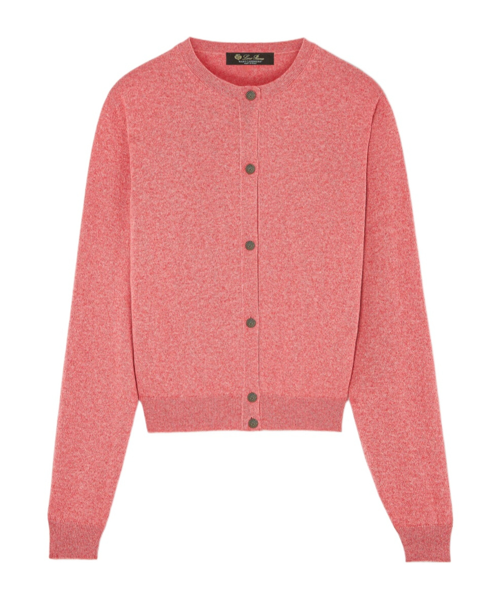 Loro Piana Long-sleeved Knitted Cardigan In Red