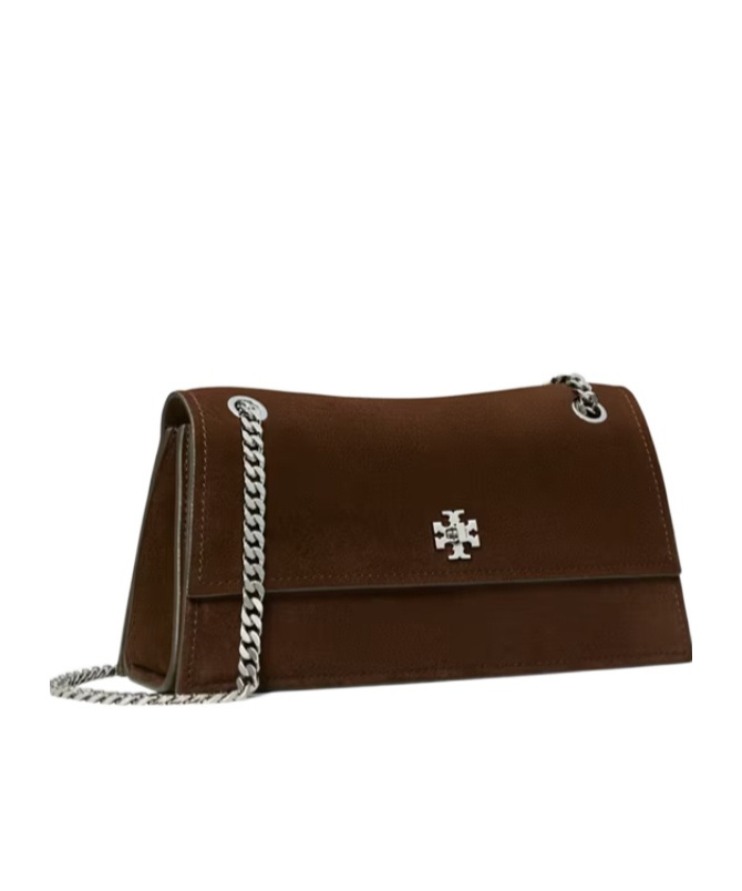 Tory Burch Kira Turnlock Suede Convertible Shoulder Bag In Brown