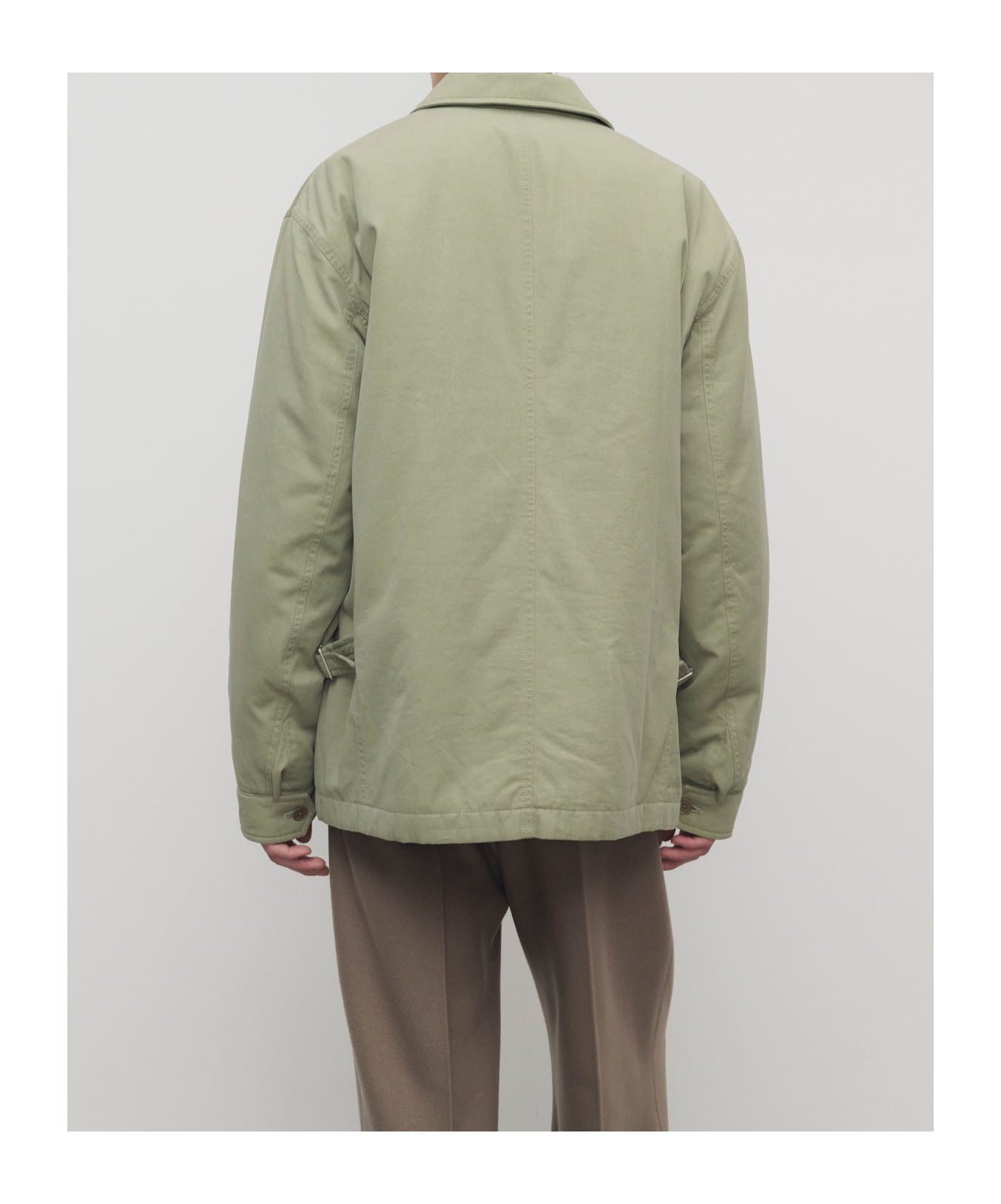 The Row Justo Gabardine Down Field Jacket In Green
