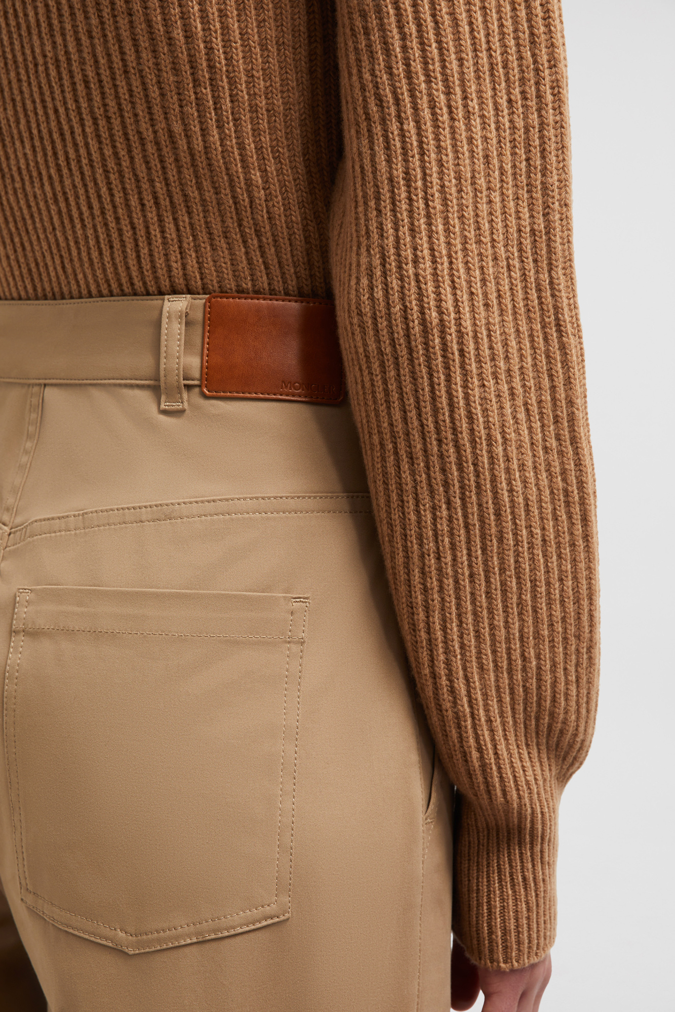 Moncler Gabardine Trousers In Brown
