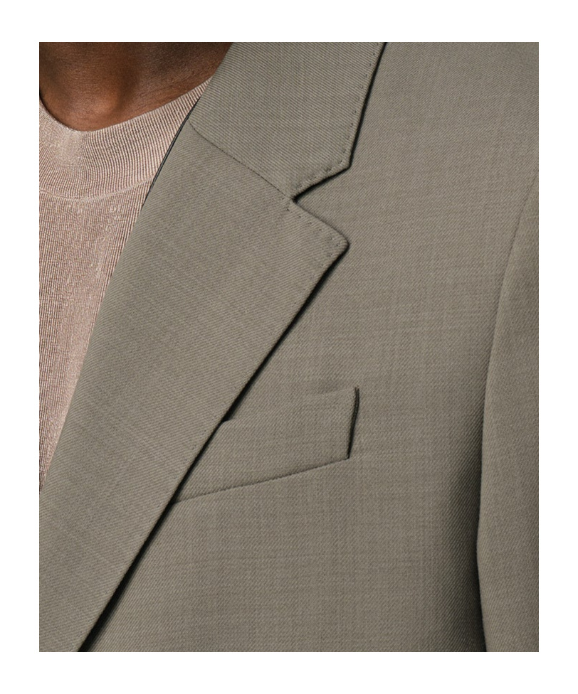 AMI ALEXANDRE MATTIUSSI LONG-SLEEVED WOOL SUIT COAT 