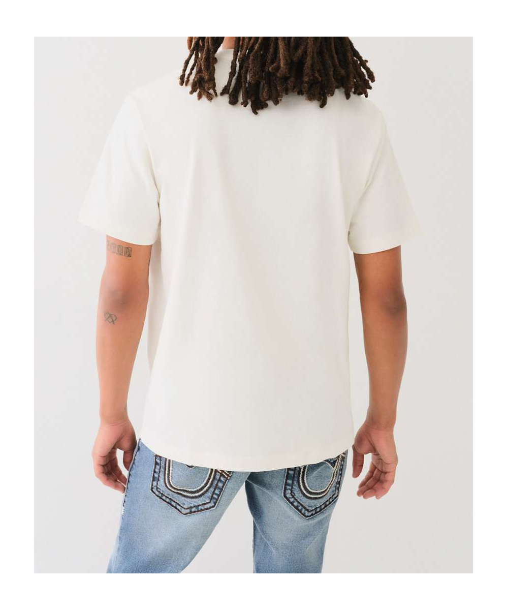 True Religion Skull Yellowstone Sashiko Tee In White