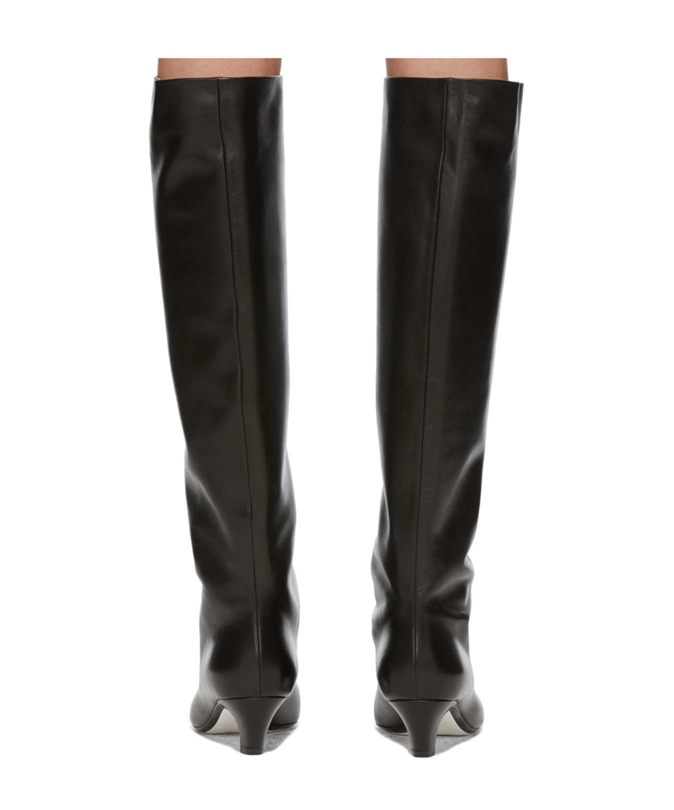 Khaite Davis Slouchy Leather Knee Boots In Black