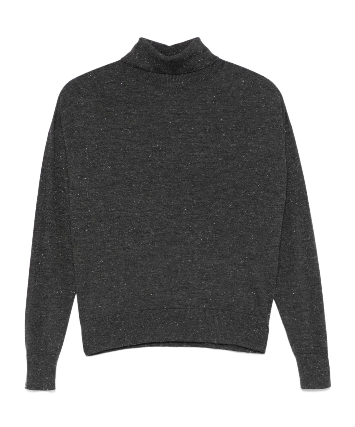 Shop Peserico Lurex-detail Roll-neck Sweater In Black