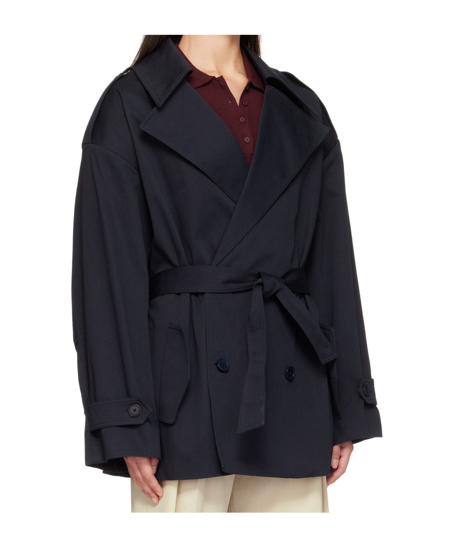 The Frankie Shop Short Windbreaker In Black