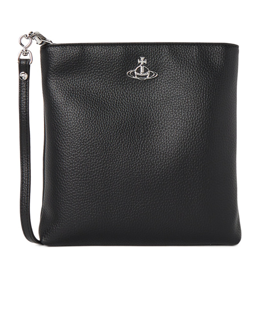 Vivienne Westwood Top Zipper Shoulder Bag In Black