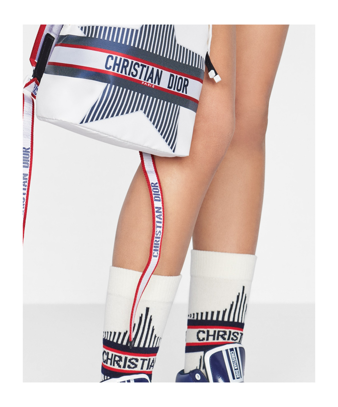 Dior Rib Logo Socks In White