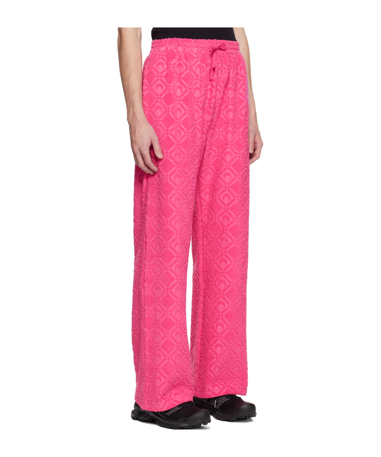 Marine Serre Moon Jacquard Track Pants In Pink