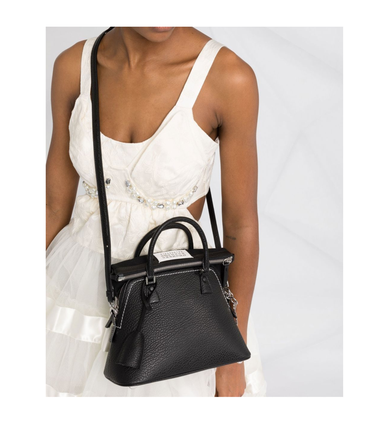 Maison Margiela 5ac Classique Micro Leather Handbag In Black