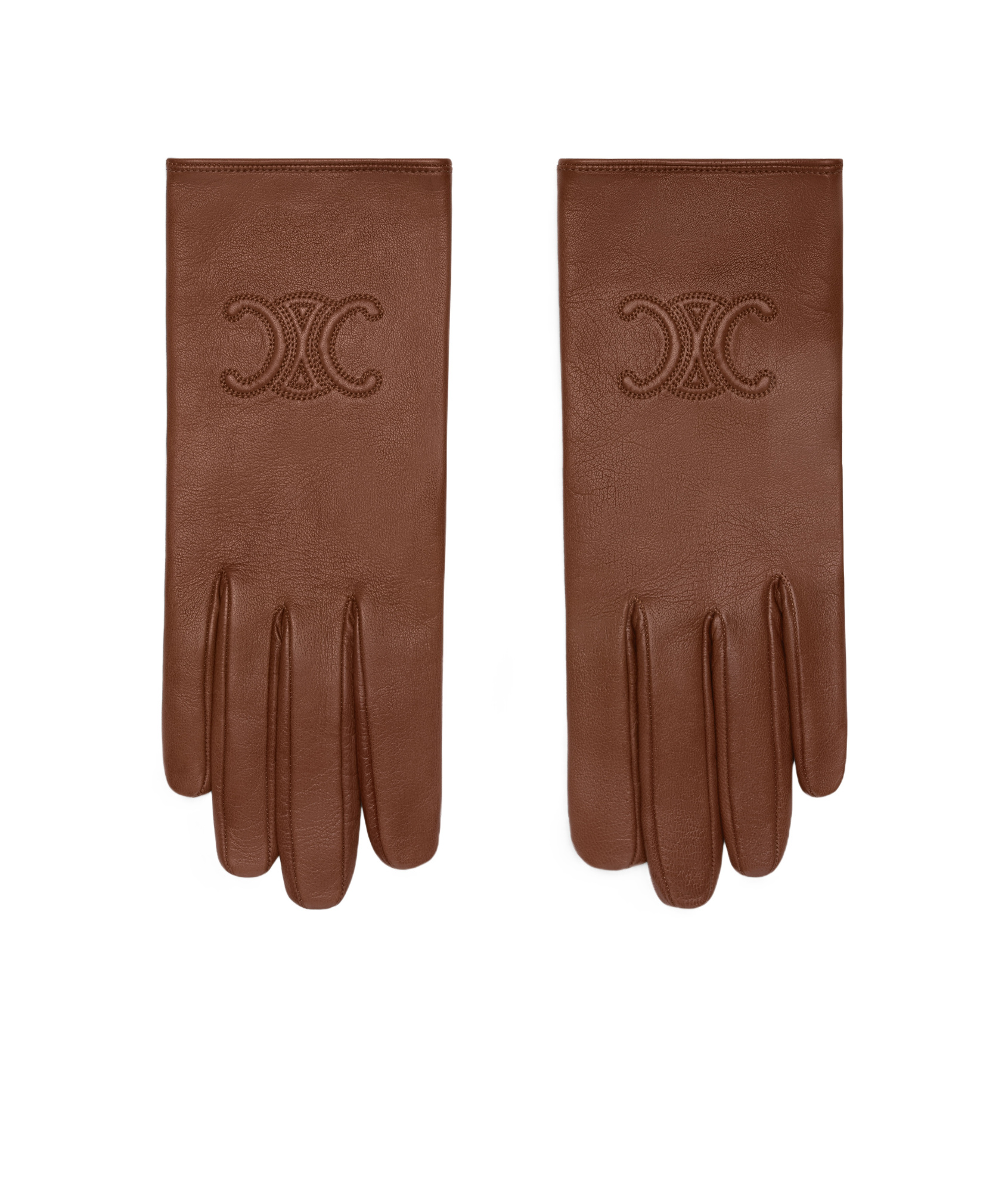 Celine Triomphe Gloves In Brown
