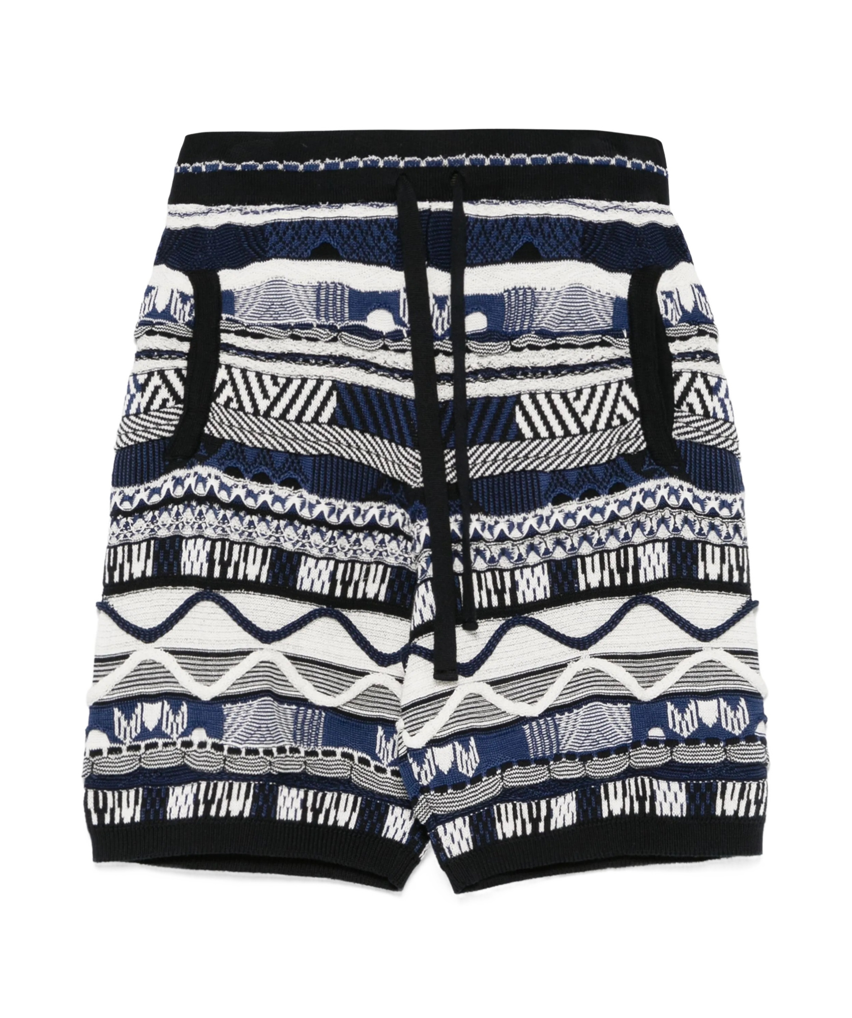 Shop Laneus Knitted Bermuda Shorts In Black