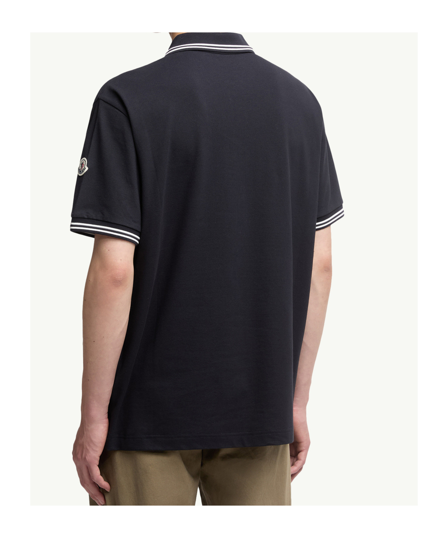 Moncler Lapel Short Sleeve Polo Shirt In Black