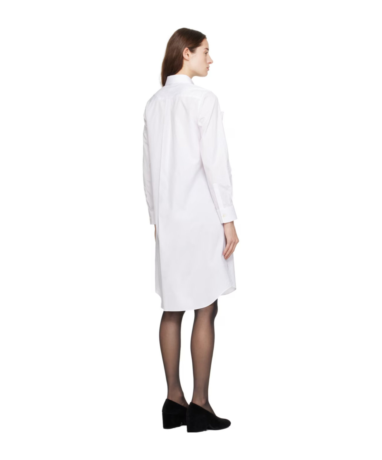 Comme Des Garçons A Medium-length Dress With A Lotus Leaf Edge In White