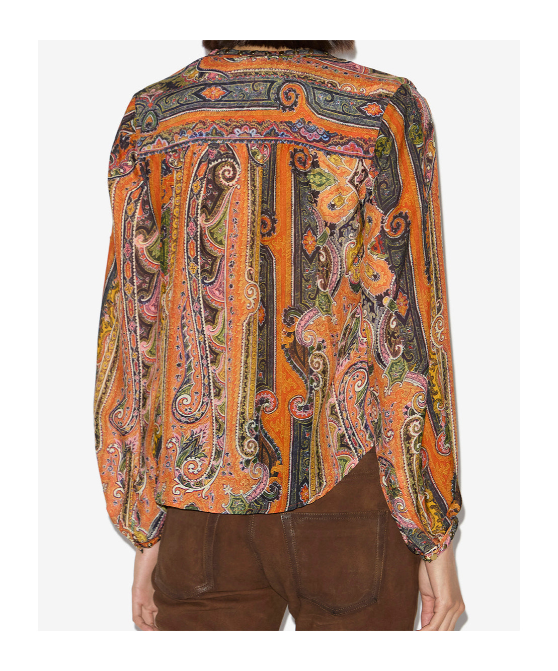 Isabel Marant May Embellished Paisley-print Silk-georgette Blouse In Nude